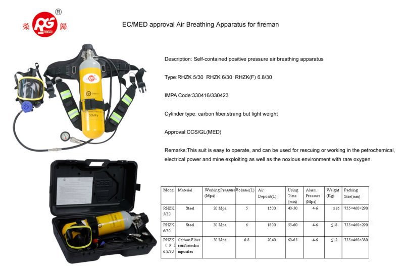 Solas Scba Self Contained Breathing Apparatus 5l6l68l For Marine High Quality Solas Scba 