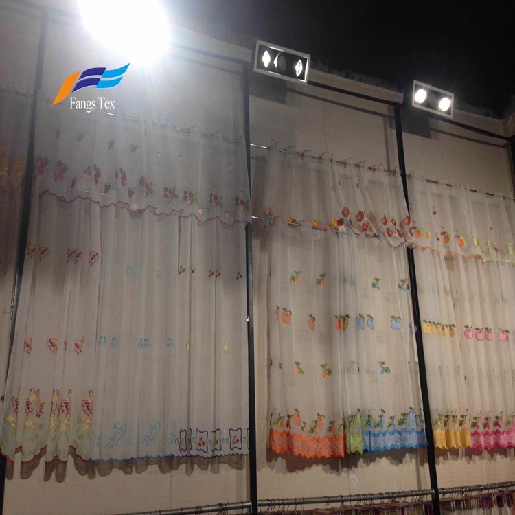 Wholesale Floral Embroidered Polyester Sheers Curtain Fabric 4