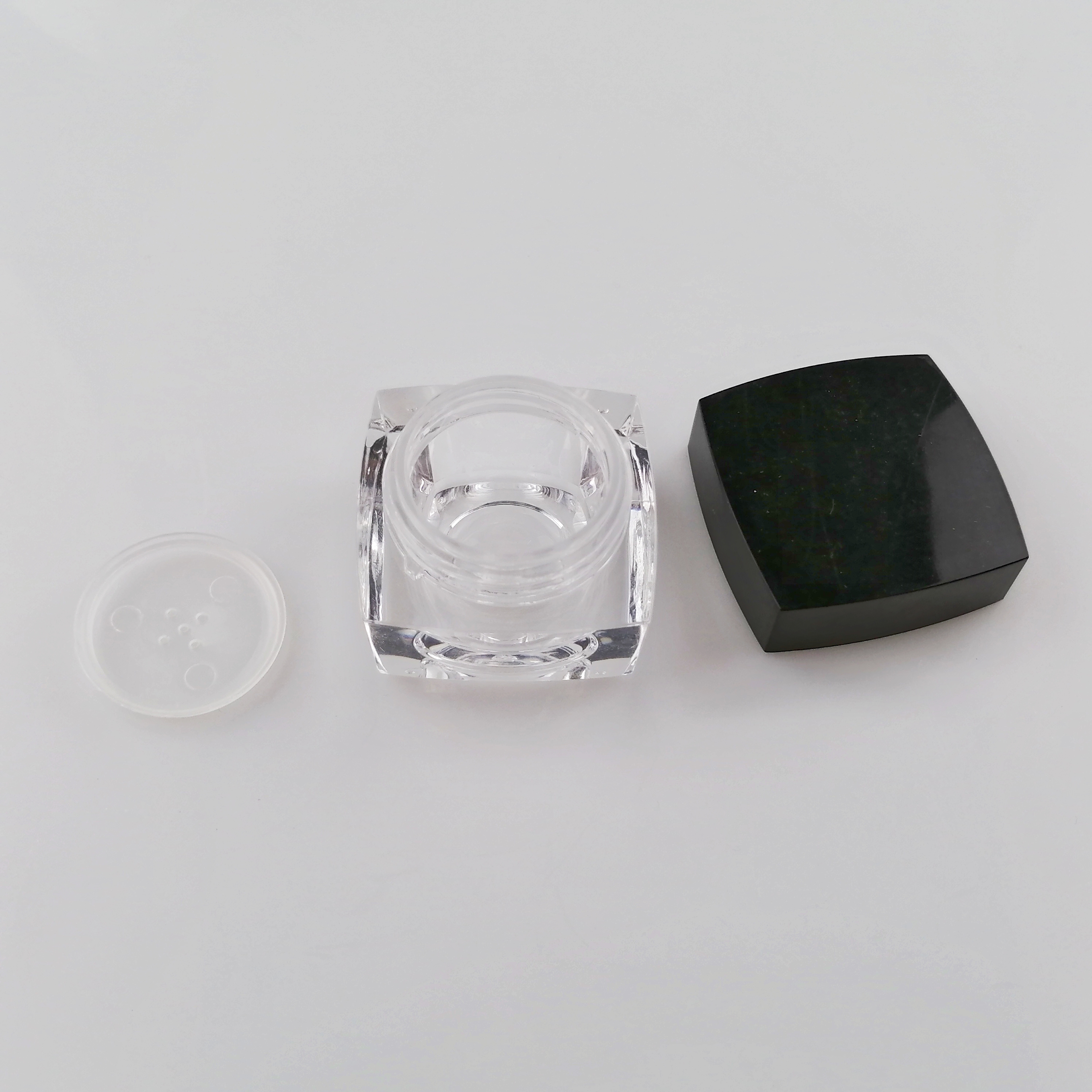 Square Acrylic Cosmetic Cream Clear Plastic Jar Square Acrylic Cosmetic Cream Clear Plastic Jar