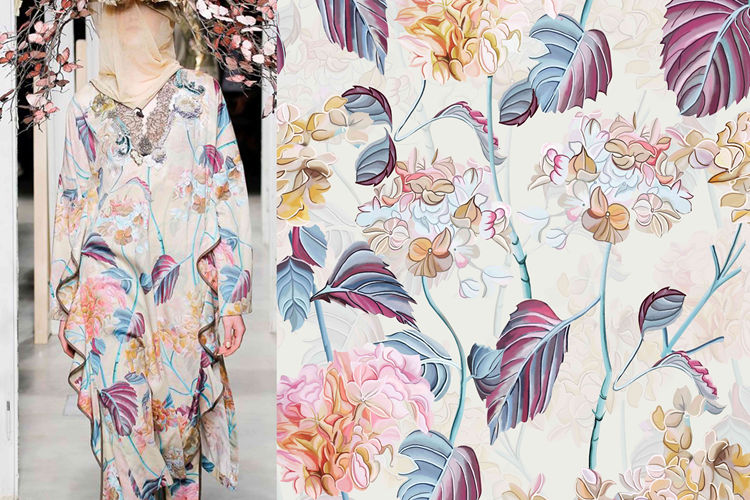 Custom Floral Digital Print Georgette Garment Fabric