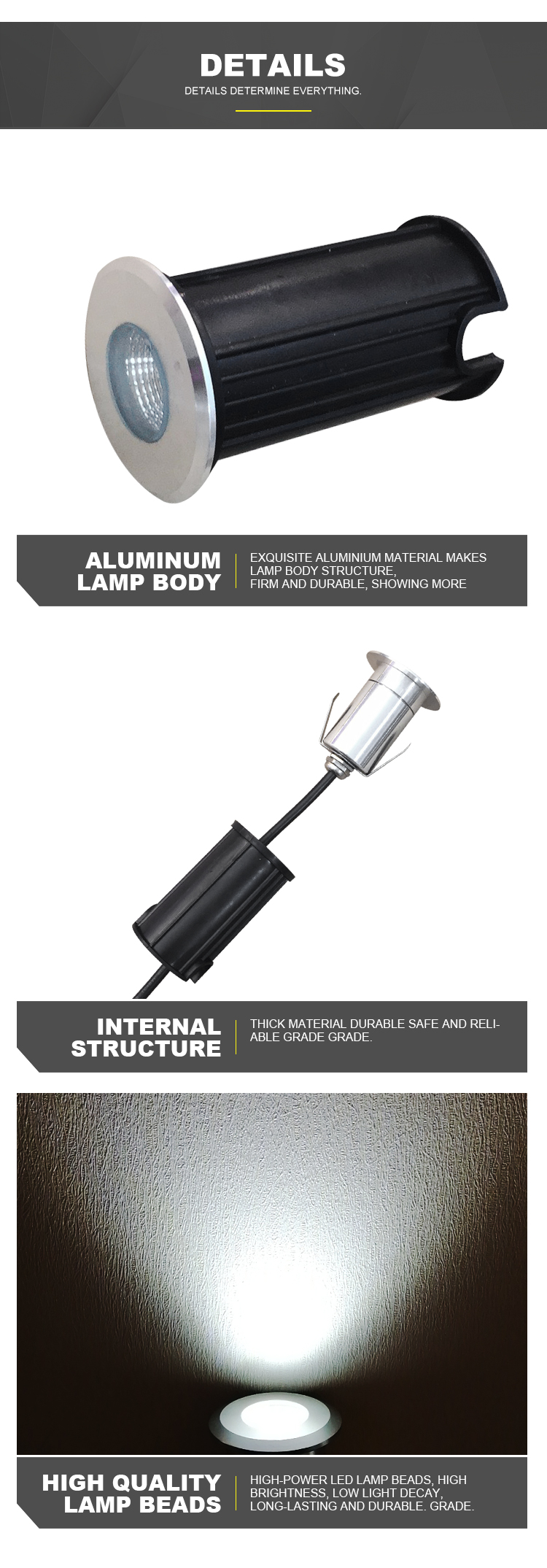 3W Outdoor Mini LED Ground Light inground light