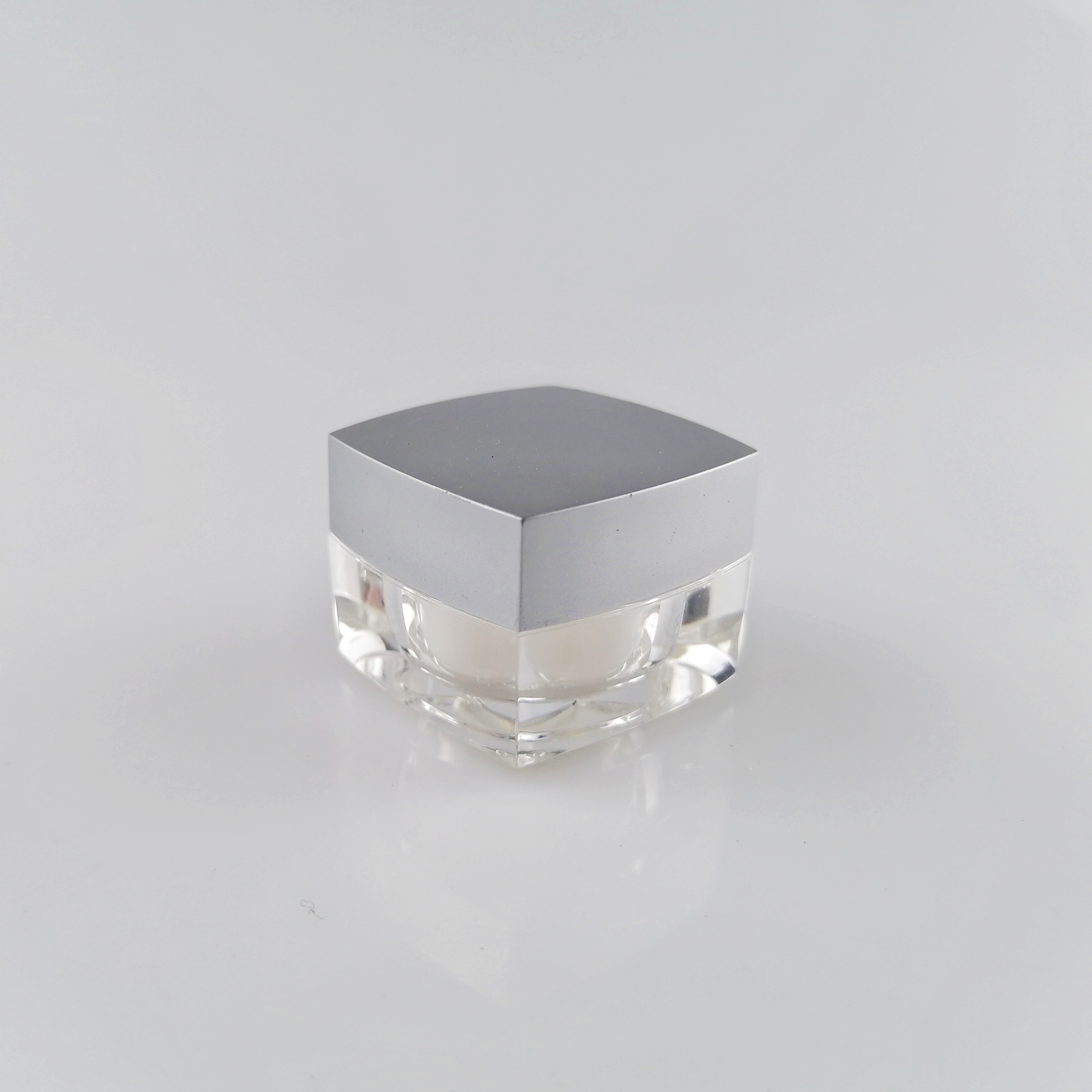 Square Frosted Silver Cream Cosmetic Jar 5g