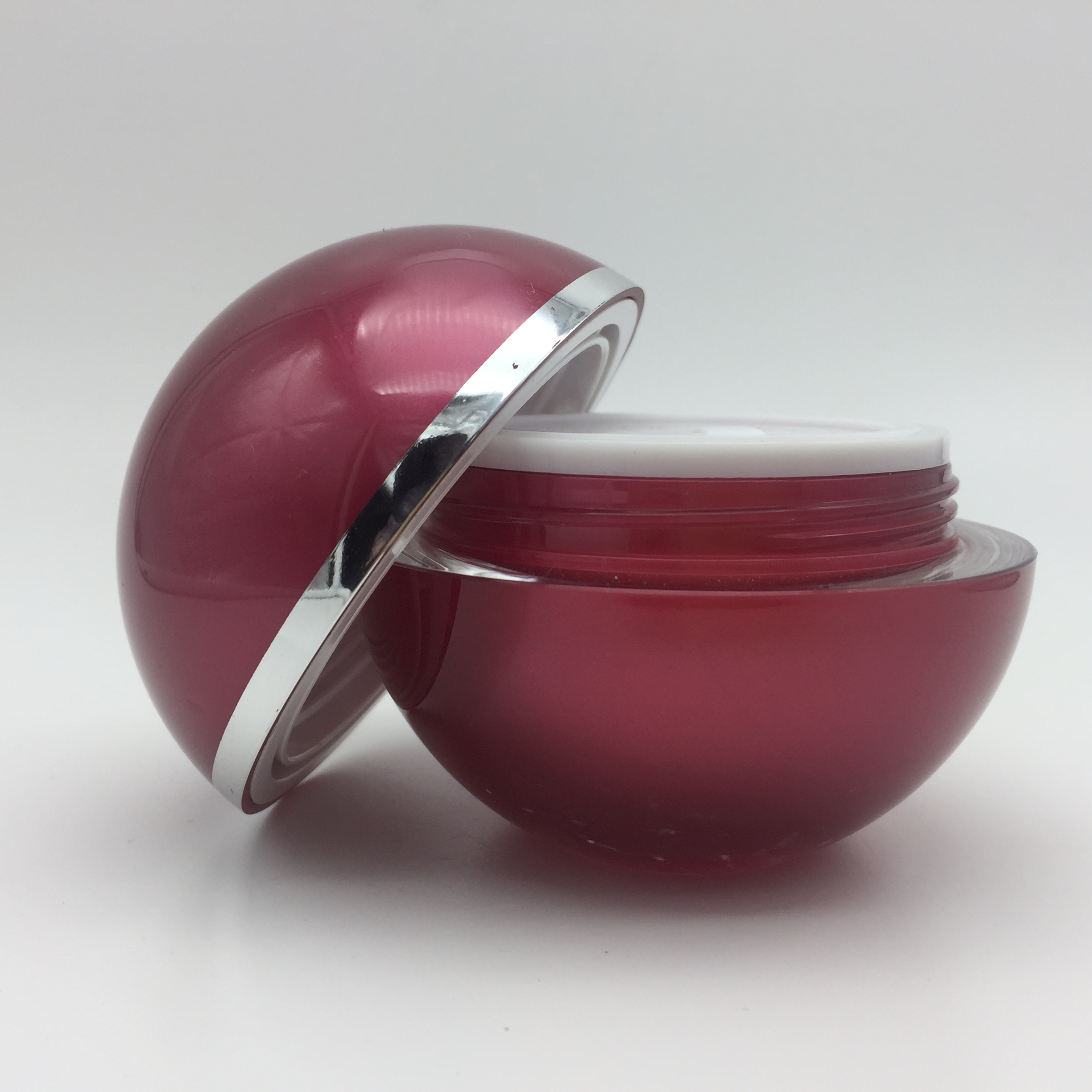 15g 30g 50g 100g Empty Personal Care Red Round Ball Shape Plastic Acrylic Cream Jar