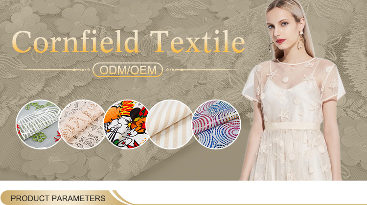 Newest Products 100% Polyester Embroidery Lace Fabric