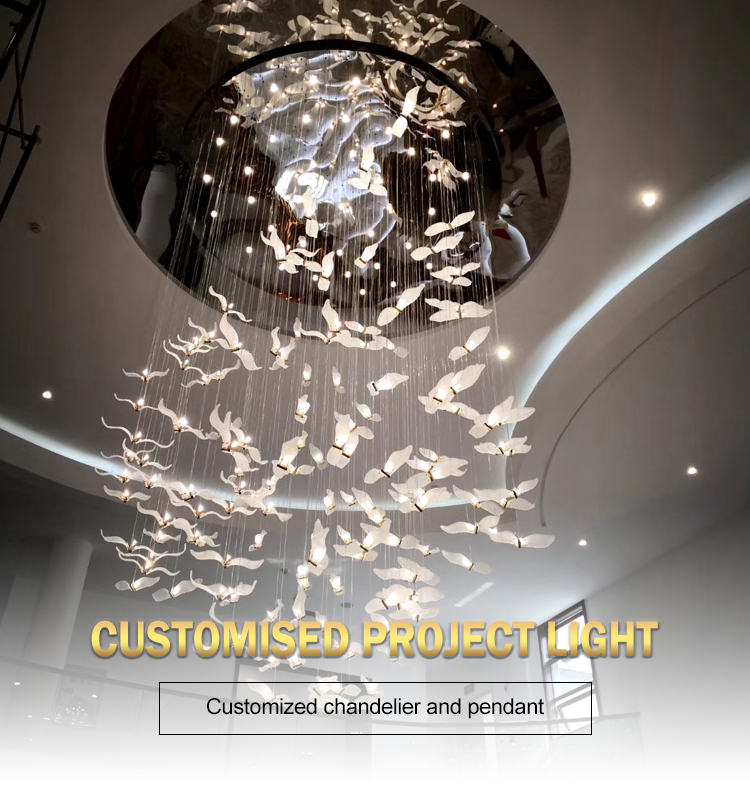 hall pigeon shape led chandelier light