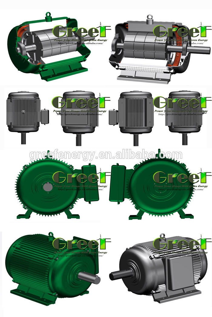 60KW Three-Phase Permanent Magnet Generator 400RPM 220V 380V 400V Electric  Motor