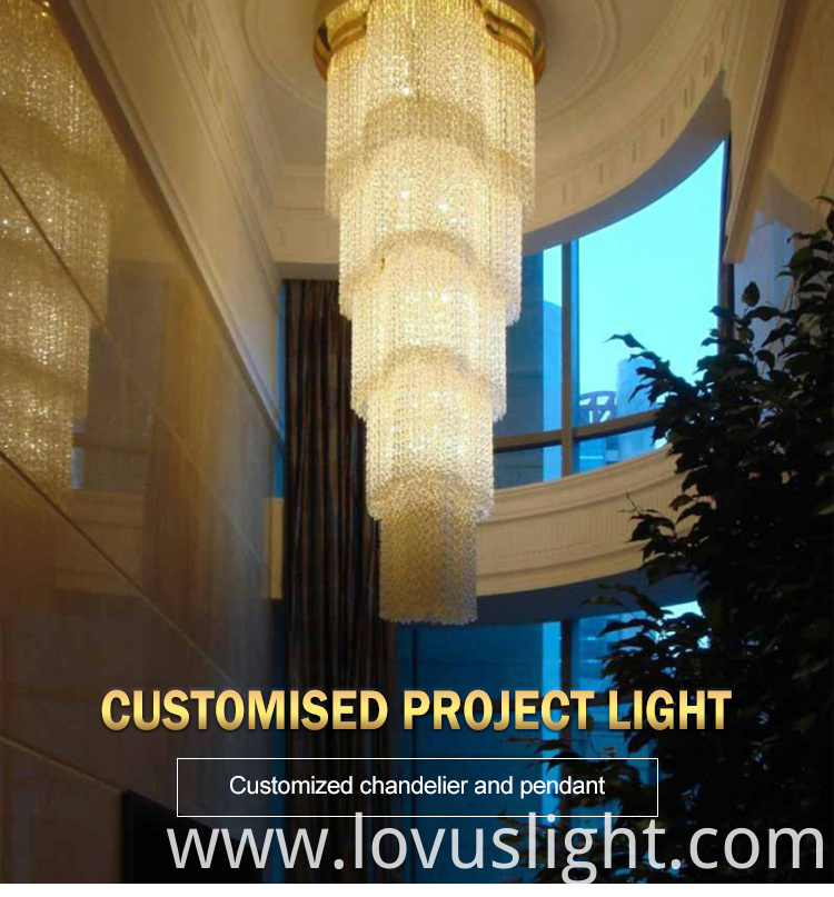 Large Decoration Foyer Project Gold Crystal Chandelier China Manufacturer Gold Crystal Chandelier, Large Foyer Crystal Chandeliers