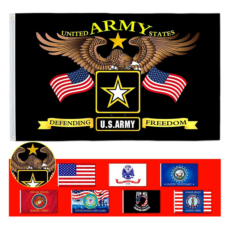 Double-Sided Custom Logo US Army Eagle Flags