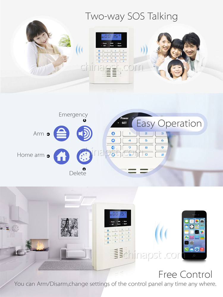 Hot LCD Display GSM PSTN Wireless Home Alarm System (PST-PG992CQ)