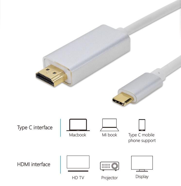 4K High Speed USB 3.1 Type C to HDMI Cable