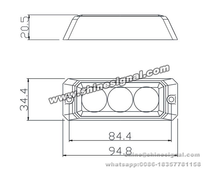 Surface Mounted Exterior 3W Police Ambulance LED Marker Light