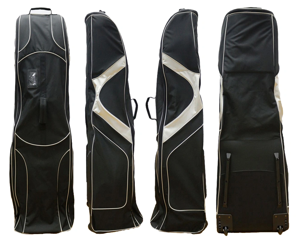 Bolsa de viaje de golf de color negro plegable con rueda