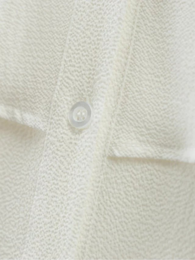 White Pleated Off Women Blouses