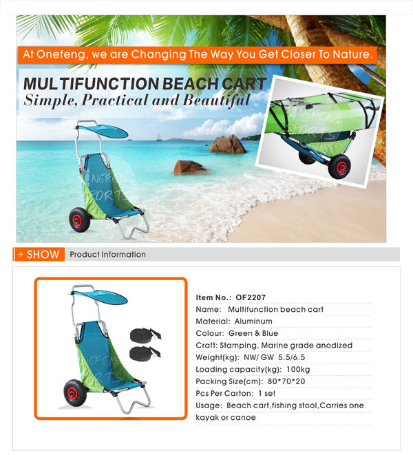 kayak beach trolley