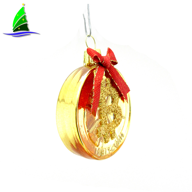 Hanging Glass Bitcoin Style Ornaments Hanging Glass Bitcoin Style Ornaments