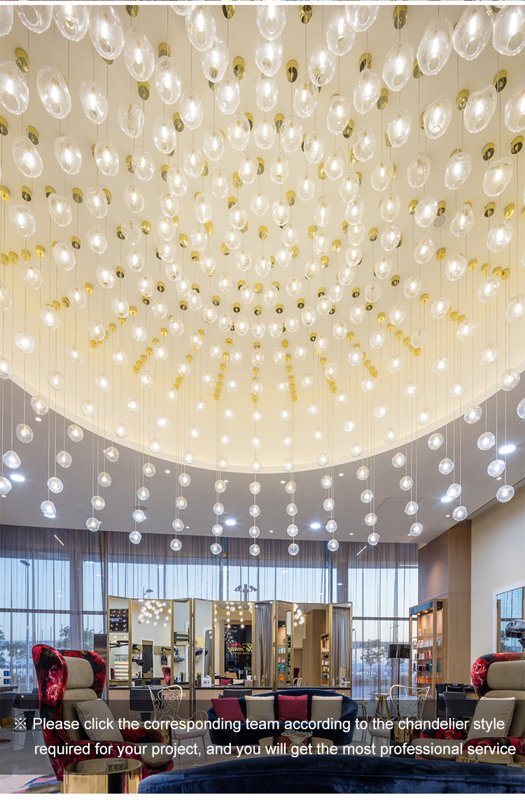 Hotel chandelier with humanized design