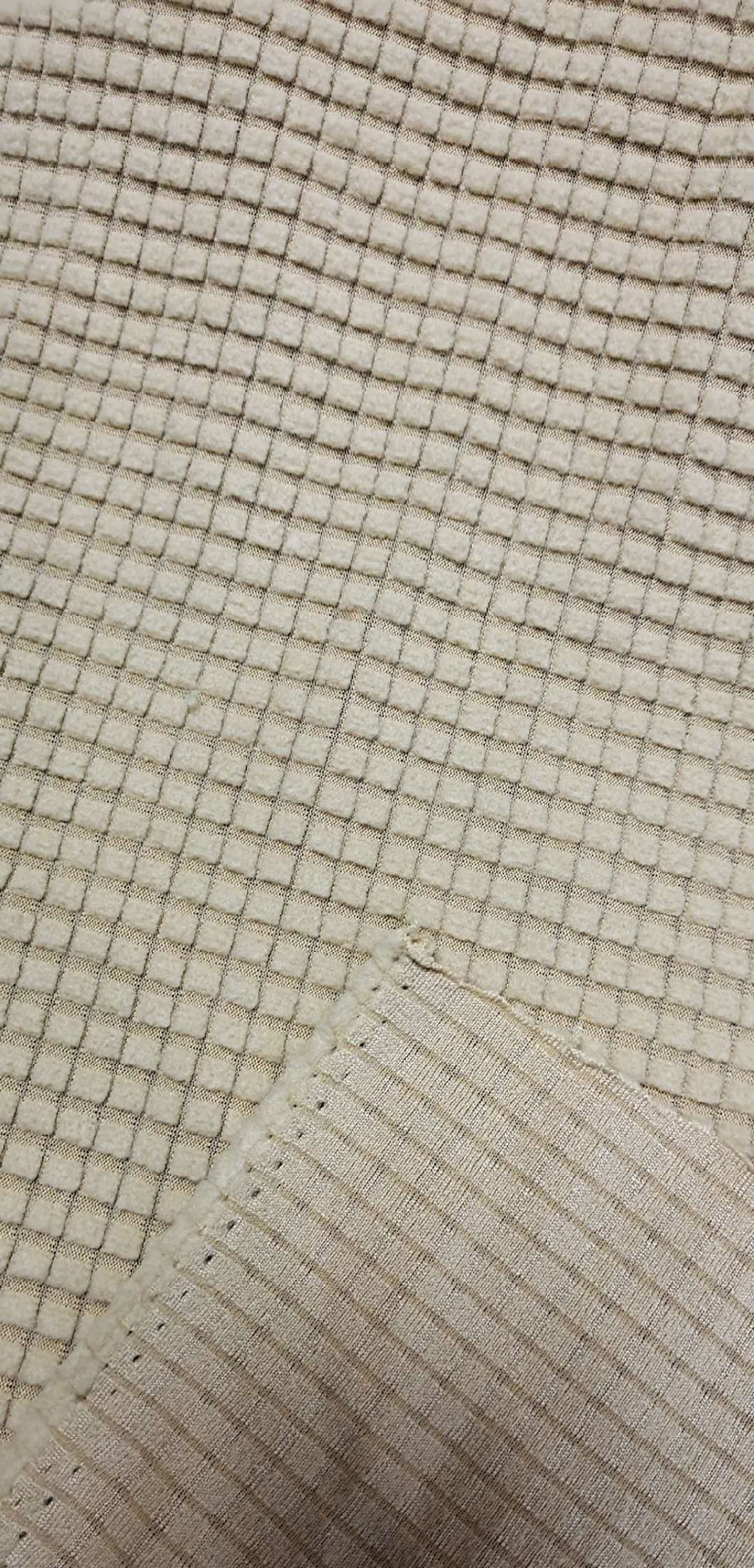 90% Polyester5%Spandex Polar Fleece with Laminated Check DTY 150d/144f or FDY150d/96f Oneside Brush Oneside Anti-Pilling