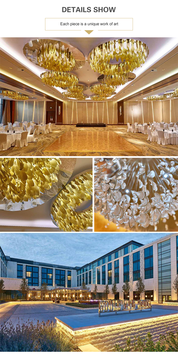 Lobby customized project crystal chandelier pendant light China