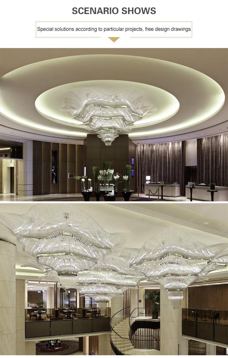 High quality large hotel crystal chandelier