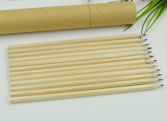 Long Wooden Color Pencil in Kraft Paper Box