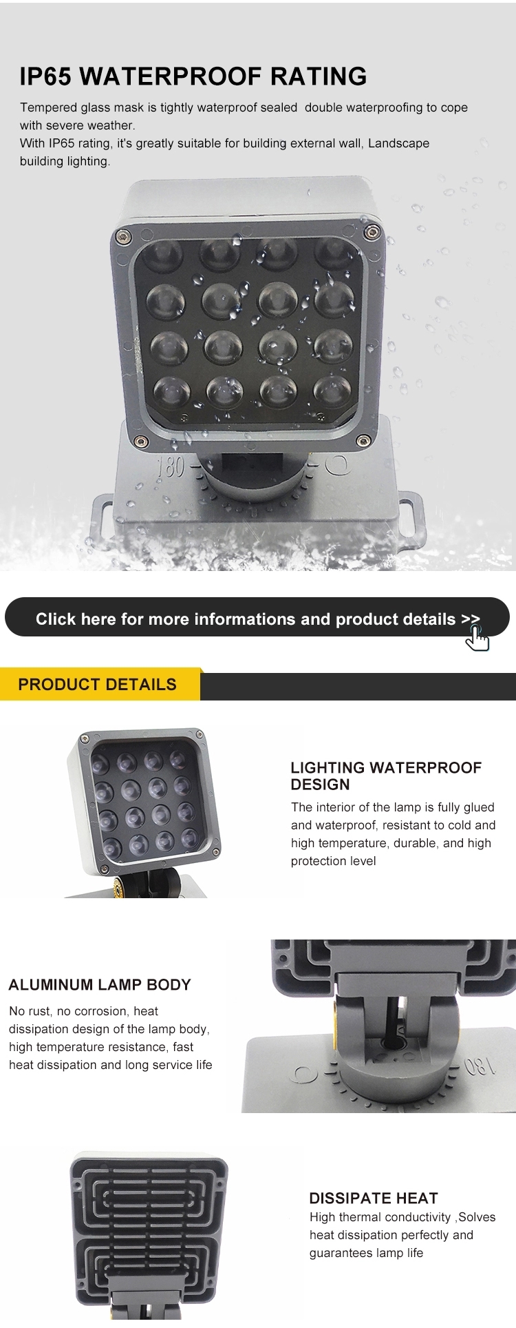 16W quadrate RGB LED project flood light