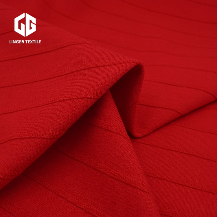 Wholesale CVC Jacquard Interlock Fabric 60%Cotton 40%Polyester