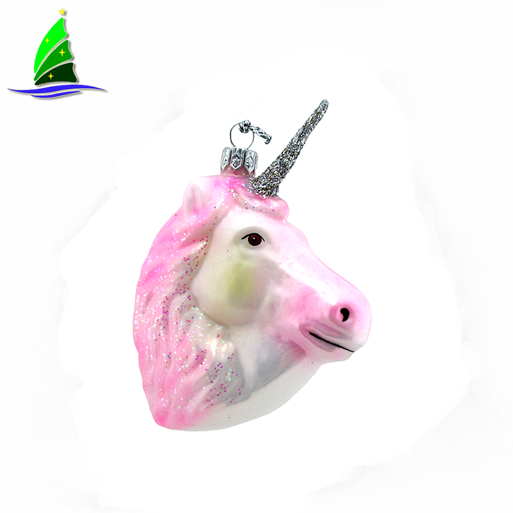 Handmade Glass Colorful Unicorn Ornament