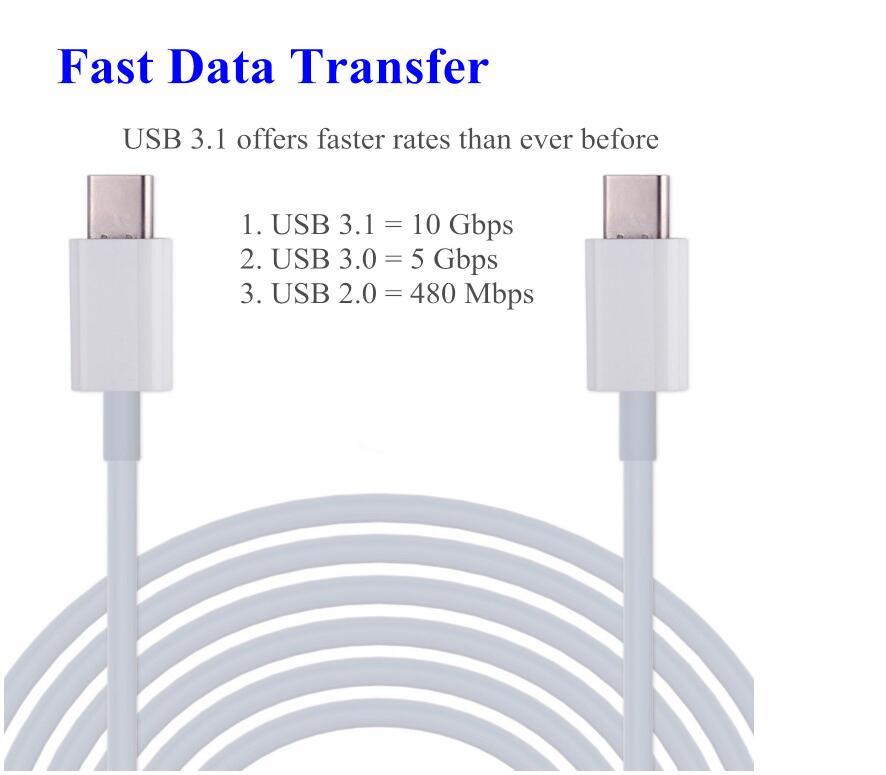 최고의 오리지널 USB 3.1 Type C to Type C 데이터 충전 케이블