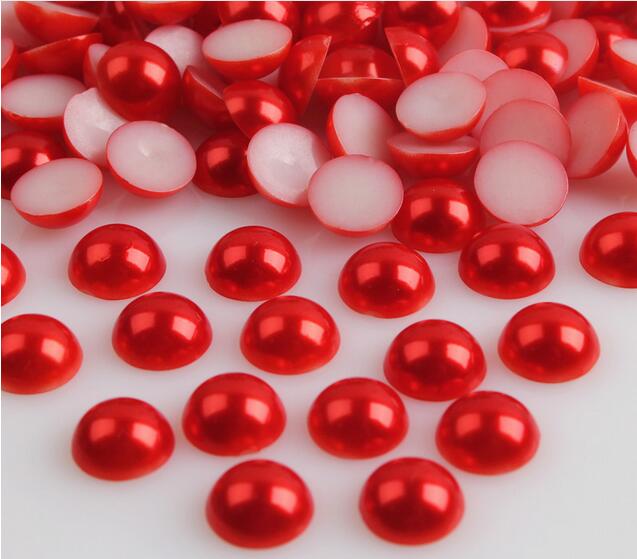 3mm 4mm 5mm Round Flat Back Pearls ABS Half Round Pearl Accessories for Phone Case Nail Art (FB-3mm 4mm 5mm)