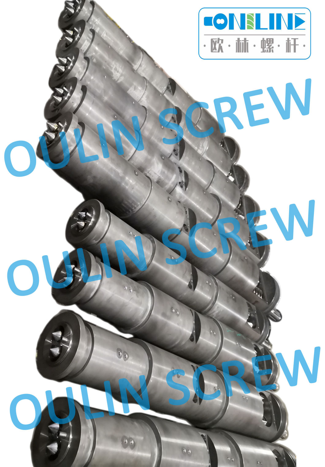 Jwell 65/132, 80/156 Twin Conical Screw and Barrel for Rigid PVC Profiles