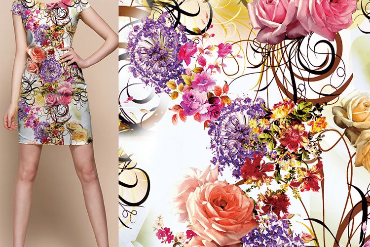 Custom Digital Print Twill Dress Polyester Fabric