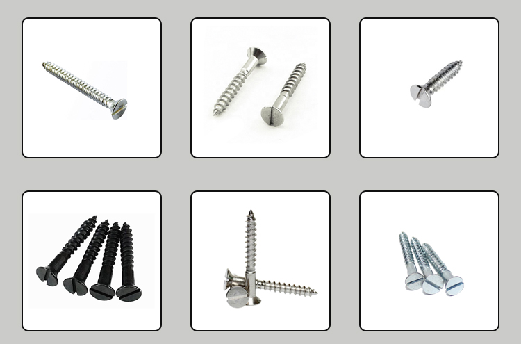 Steel slotted countersunk head tapping screws