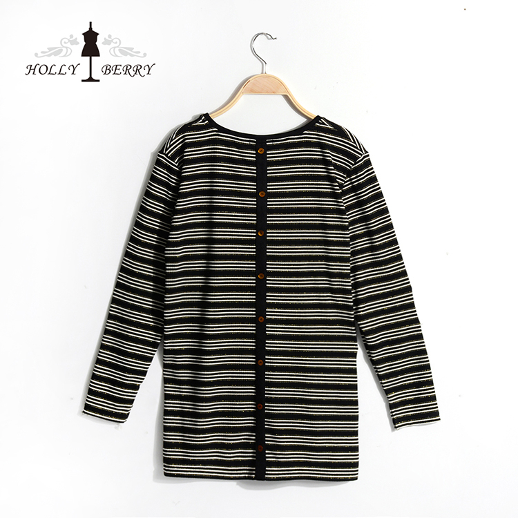 Stripe Crewneck Blouses