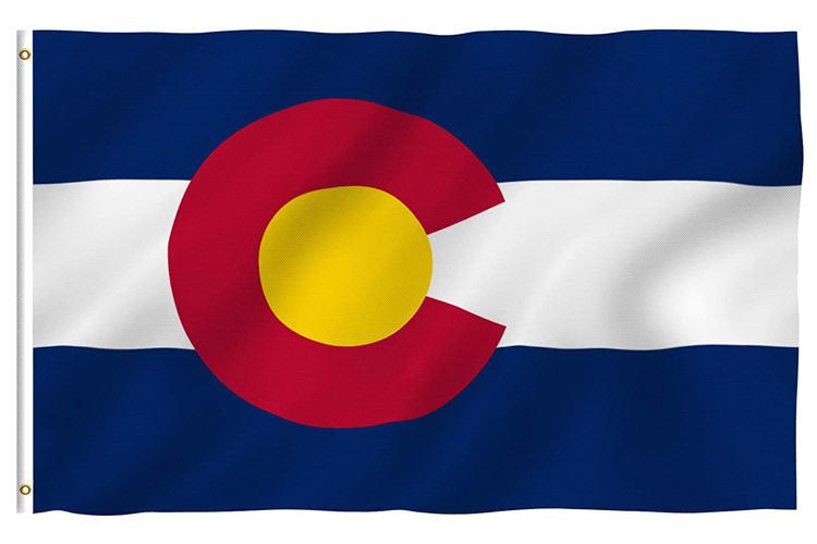 Printed Brass Grommets Polyester Colorado State Flag