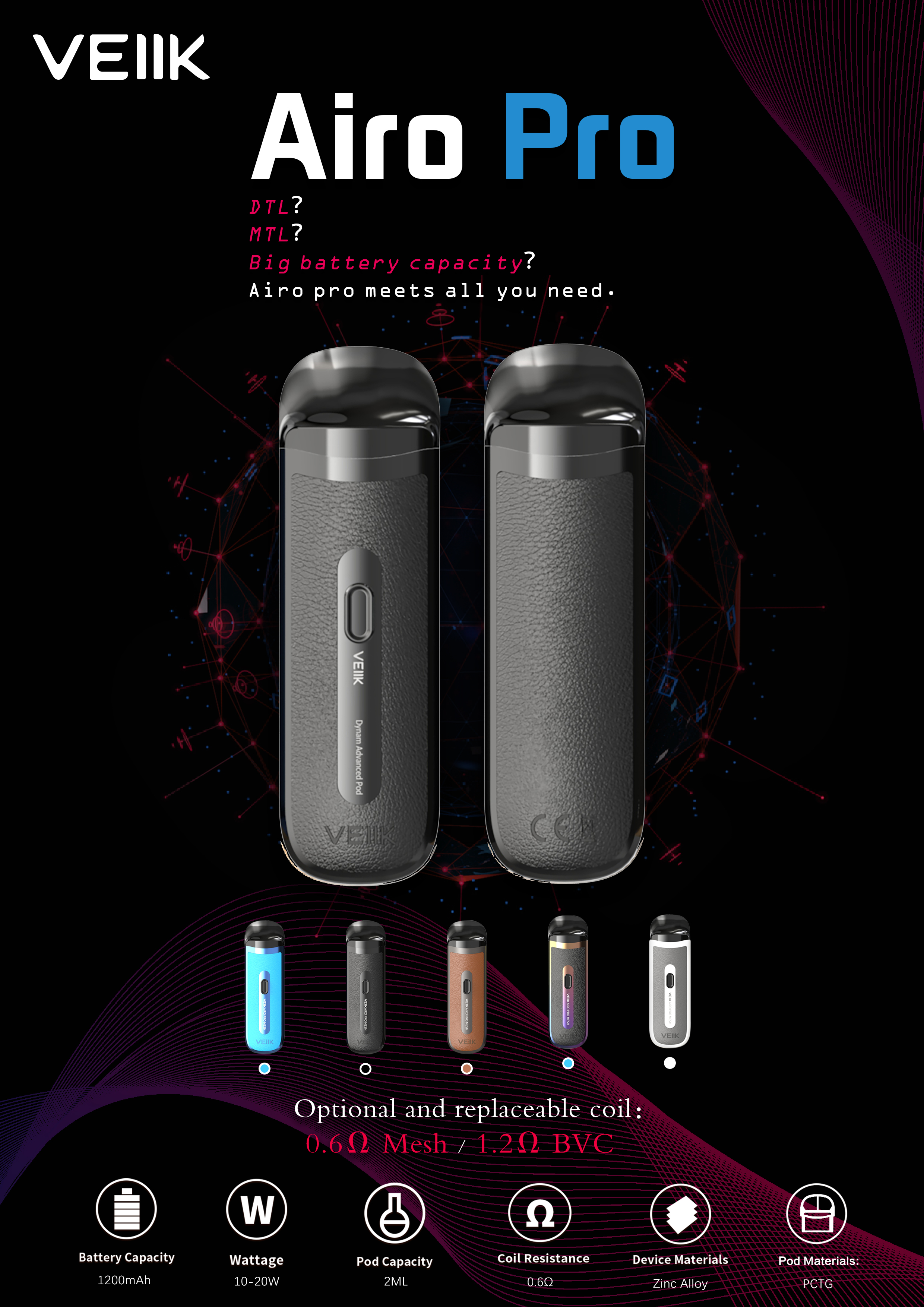 2Ml Pod Vape Led