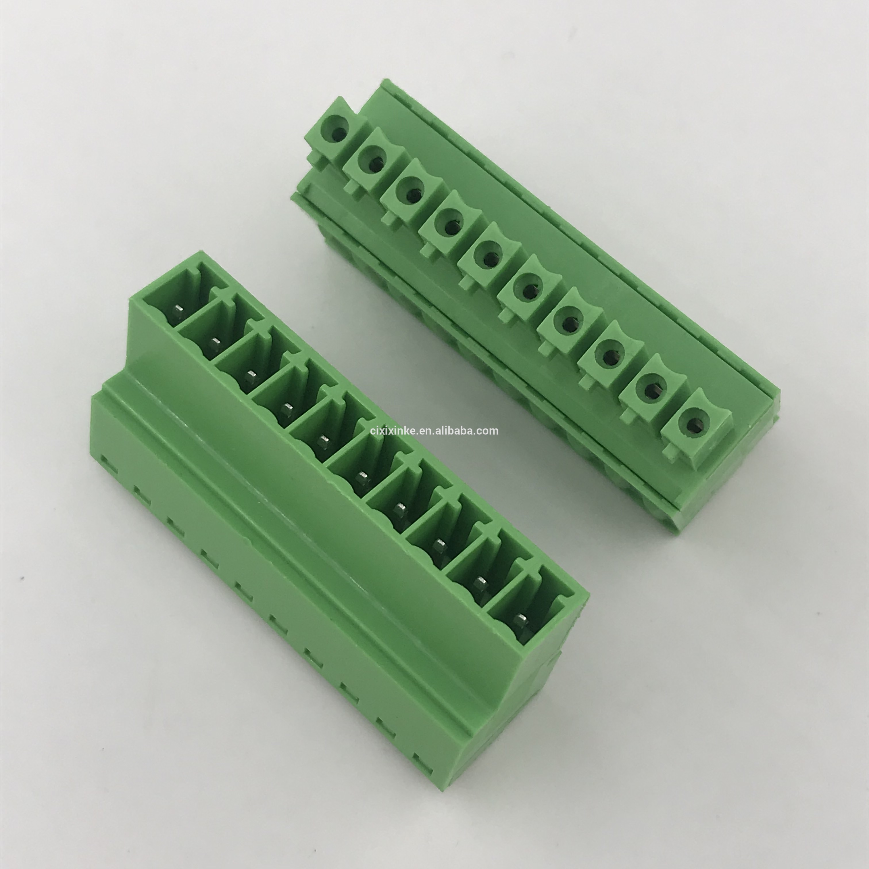 10 pin 12-24 AWG pluggable spring terminal block