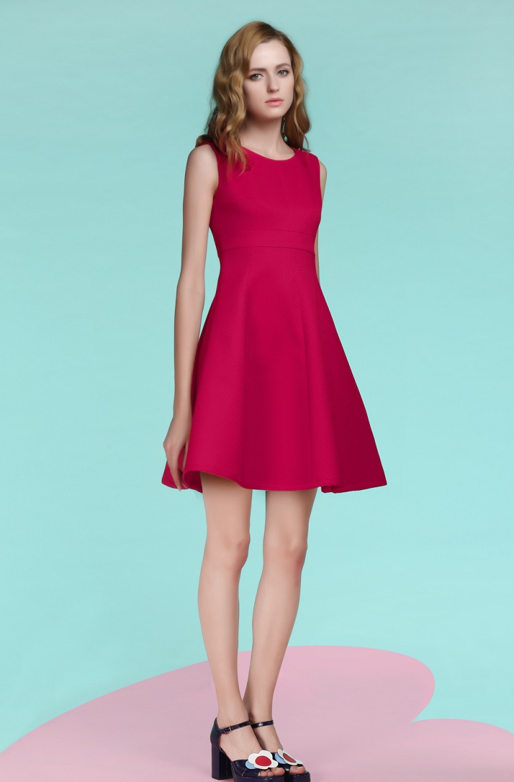 Solid Color Vintage Dress For Women