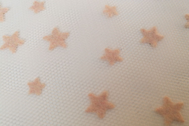 Low Price Polyester Little Star Tulle Dress Flock Fabric