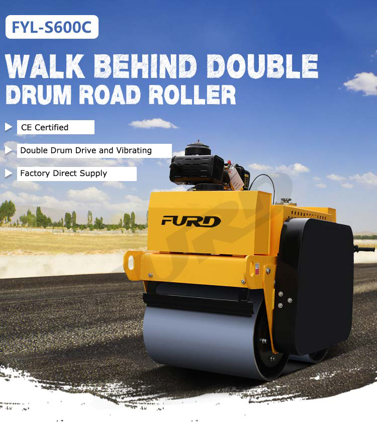 550kg Walkbehind Double Drum Rollers (fyls600c), High Quality 550kg Walkbehind Double Drum