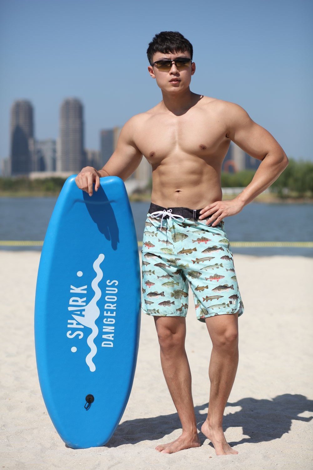 160GSM 4way Stretch Digital Print Quick Dry Full Elastic Waist Man's Boardshort