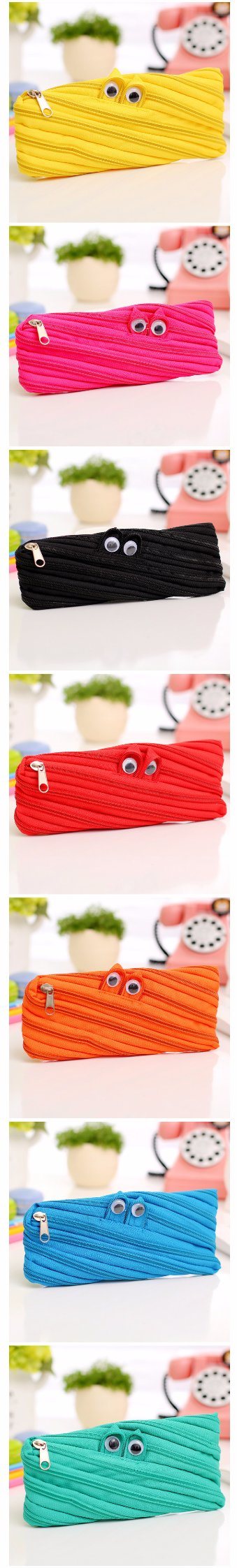 Zipper Pencil Bag Creative Stationery Simple for Monster Zipper Bag Cute Large Canvas School Supplies Pencil Pouch