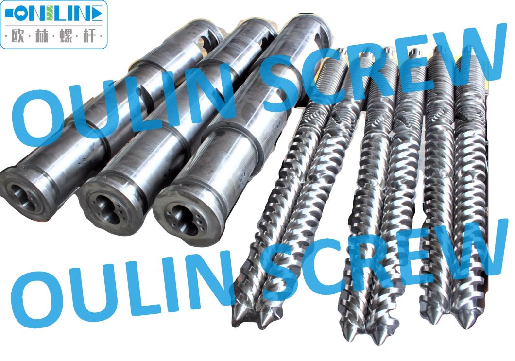 Máquina de PVC Tornillo cónico gemelo y barril 65/132