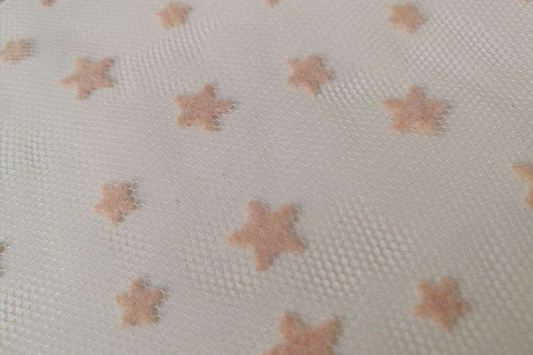 100% Polyester Little Star Tulle Dress Flock Fabric