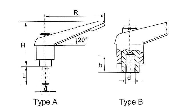 Adjustable handles Stud