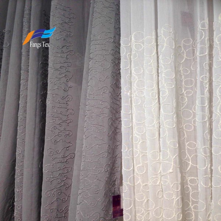Voile Embroidery 100% Polyester Sound Proof Curtain 5