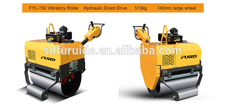 Hydraulic Single Drum Pedestrian Roller Fyl 750 High Quality