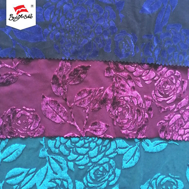 Floral Velvet Burnout Fabric