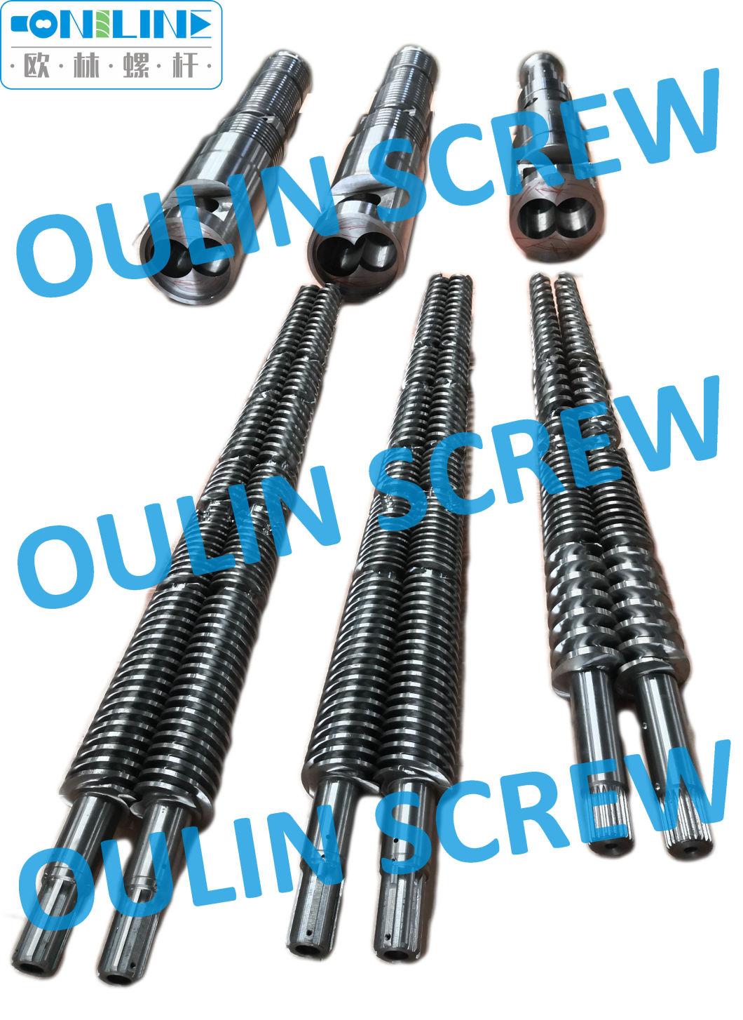 SKD61 Liner Bimetal 80/143 58/146 Twin Conical Screw and Barrel for PVC Extrusion