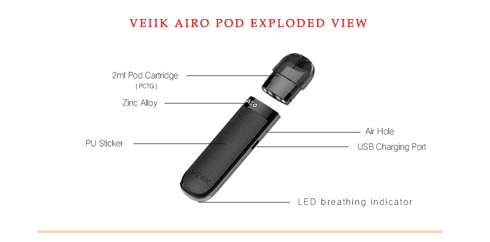 500mah Battery 2ml Vaper Pod 500mah Battery 2ml Vaper Pod