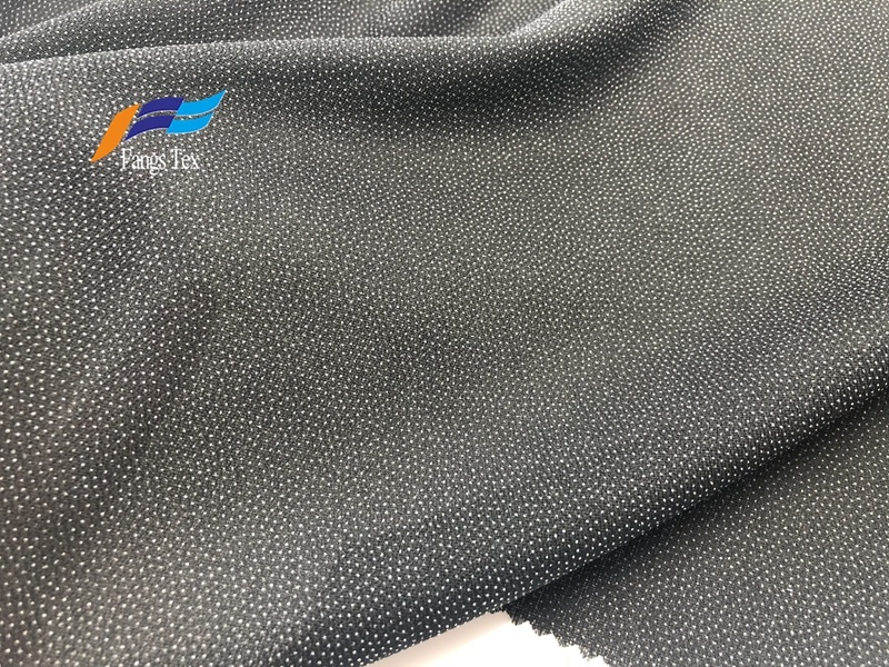 Jacquard Dots Polyester Linings Adhesive Black Abaya Fabric 4